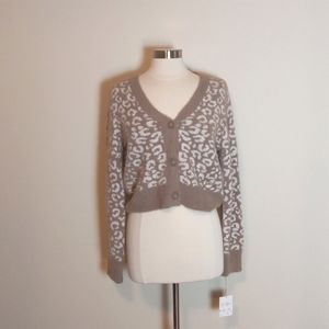 Jessica Simpson Leopard fuzzy Cardigan NWT